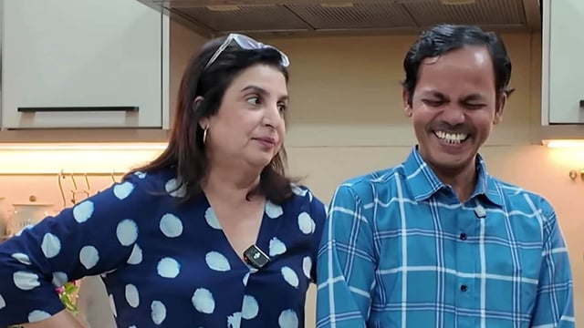 Farah Khan makes cooking vlogs with her cook Dilip.