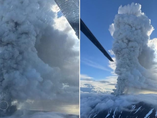 El volcán Kracheninnikov entró en erupción en Rusia tras 450 años.