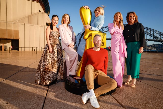 SYDNEY, AUSTRALIA - JUNE 16: Gold Logie nominees for Most Popular Personality on Australian Television, Poh Ling Yeow, Allison Langdon, Hamish Blake, Julia Morris, Sonia Kruger and Lisa Millar attend the TV WEEK Logie Awards Nominations Announcement in the Yallamundi Rooms at the Sydney Opera House on June 16, 2025 in Sydney, Australia. (Photo by Hanna Lassen/Getty Images for TV WEEK)