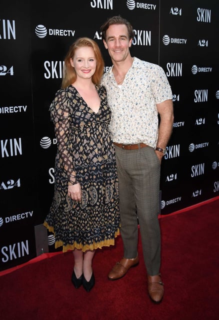 James Van Der Beek and his wife actress/producer Kimberly Brook arrive for the special screening of "Skin" at the Arclight in Hollywood on July 11, 2019.