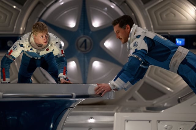 Joseph Quinn and Pedro Pascal in "The Fantastic Four: First Steps."