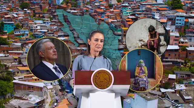 A pesar de la mejora en los ingresos promedio, las desigualdades sociales, laborales y regionales siguen siendo evidentes en México. Foto: Especial (Presidencia/Canva/IA)