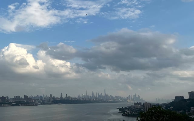 The New York City skyline is seen from Fort Lee, N.J., July 27, 2025. (AP Photo/Pablo Salinas)