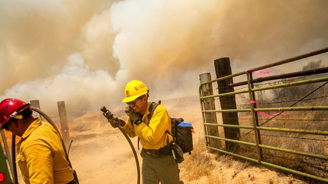 Gifford fire in California: Santa Barbara and San Luis Obispo counties are currently under several evacuation orders. (AP Photo/Noah Berger)