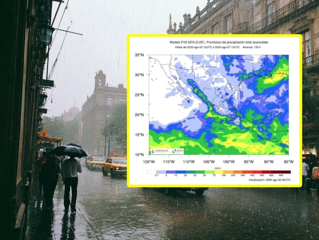 El SMN de la Conagua advierte fuertes lluvias para el lunes y martes en varias regiones de México, principalmente en el sur y occidente del país.