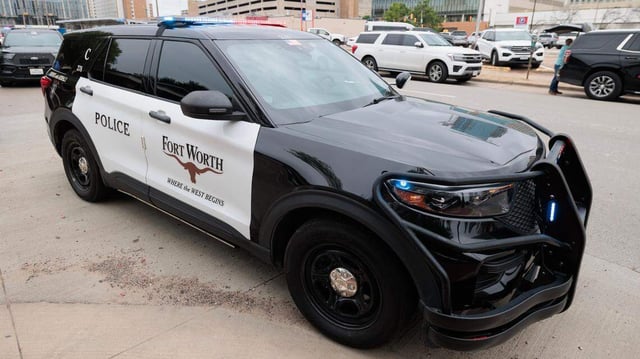 The Fort Worth Police Department investigates a a shooting that wounded one victim on a TRE train at the Fort Worth Central Station downtown on Friday, July 3, 2025.