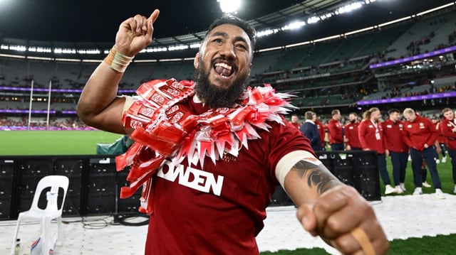 Aki said the birth of his daughter gave the Lions “good juju” before the match — and they duly dominated the first Test