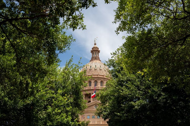 The Texas capitol is seen on July 21 in Austin, Texas.
