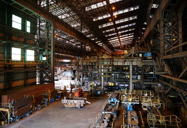 A view of the interior of a part of the BlueScope steelworks, Port Kembla, Australia February 9, 2024. REUTERS/Lewis Jackson/File Photo