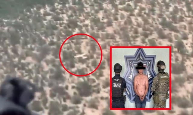 Aseguran avioneta con droga en pista clandestina de Cajeme; Semar detiene a presunto responsable. / @xevtfm vía X.