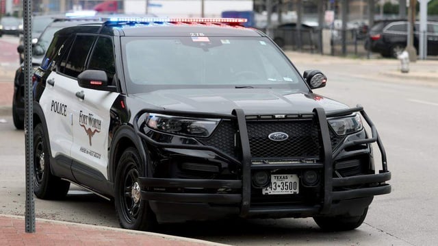 The Fort Worth Police Department investigates a a shooting that wounded one victim on a TRE train at the Fort Worth Central Station downtown on Friday, July 3, 2025.