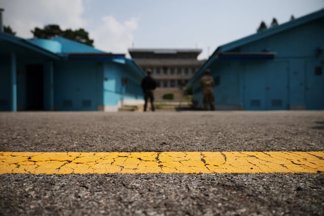 A general view shows the truce village of Panmunjom inside the demilitarized zone (DMZ) separating the two Koreas, South Korea, July 19, 2022.    REUTERS/Kim Hong-Ji/Pool/File Photo