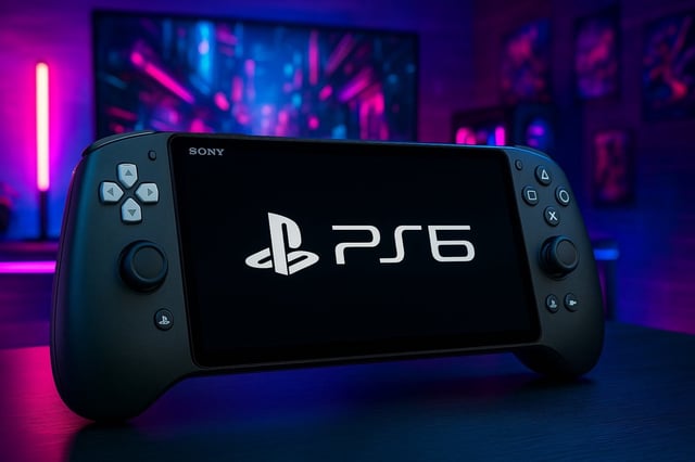An image about PS6 handheld early specs leak: runs PS5 + PS4 games, Zen 6 CPU, RDNA 5 GPU, beats Xbox Ally X