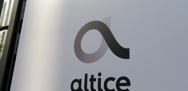 Logo du groupe Altice, le 11 avril 2019 à Paris