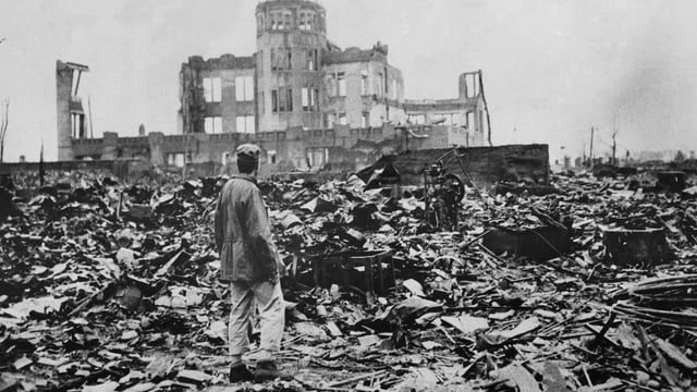 Ruins left after the bombing in Hiroshima, 1945