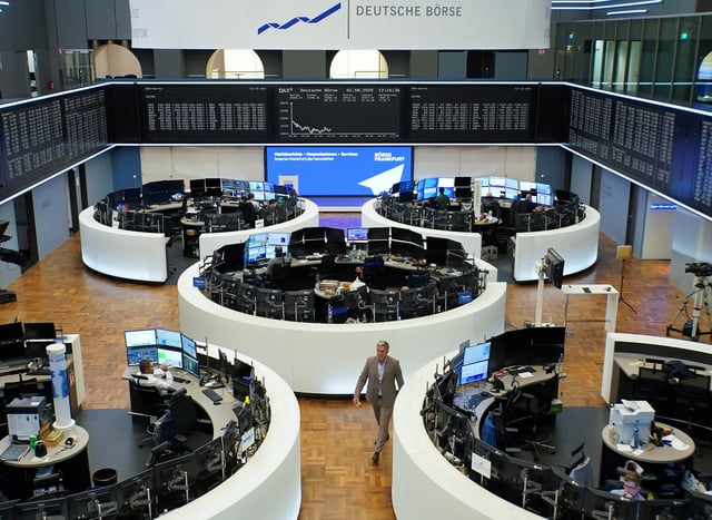The German share price index DAX graph is pictured at the stock exchange in Frankfurt, Germany, August 1, 2025.   REUTERS/Wolfgfang Rattay/ File Photo
