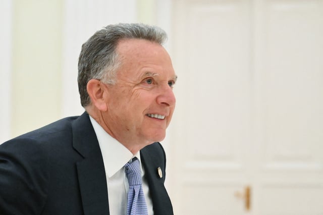 US Special Envoy Steve Witkoff arrives for his talks with Russian President in Moscow on April 25, 2025.