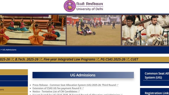 DU UG Admissions 2025: Round 3 upgraded allocations scheduled to be out on August 5, 2025, at admission.uod.ac.in. The steps to check are given here. (Image source: screenshot/admission.uod.ac.in)