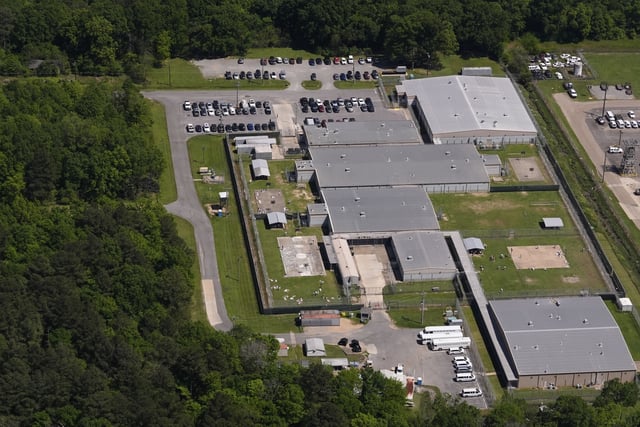 The Richwood Correctional Center is seen in this aerial photo in Monroe, Louisiana, on Wednesday, April 9, 2025.