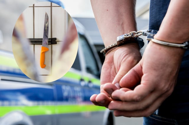 Ein Mann hat zwei Kollegen mit einem Fleischermesser schwer verletzt und wurde im Anschluss festgenommen. (Symbolbild)
