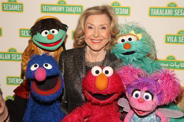 Joan Ganz Cooney and the Sesame Street Muppets, 2015.