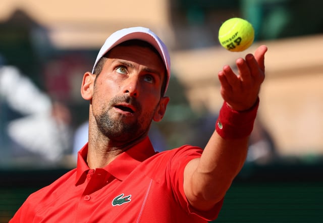 Tennis - ATP Masters 1000 - Monte Carlo Masters - Monte Carlo Country Club, Roquebrune-Cap-Martin, France - April 12, 2024 Serbia's Novak Djokovic in action during his quarter final match against Australia's Alex de Minaur REUTERS/Denis Balibouse/ File Photo