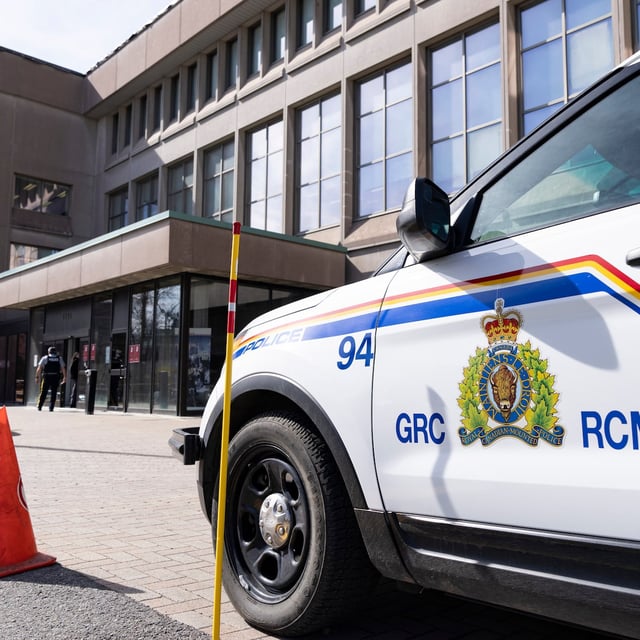 An RCMP logo in shown on a vehicle in Montreal, Thursday, March 7, 2024. THE CANADIAN PRESS/Christinne Muschi