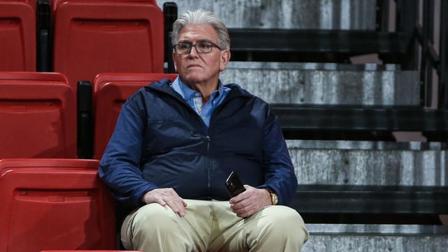 Feb 18, 2023; Queens, New York, USA; Sports radio talk show host Mike Francesa at Carnesecca Arena. Mandatory Credit: Wendell Cruz-Imagn Images