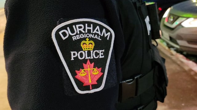 A Durham Regional Police logo is shown in Bowmanville, Ont. on Tuesday Feb. 28, 2023. 