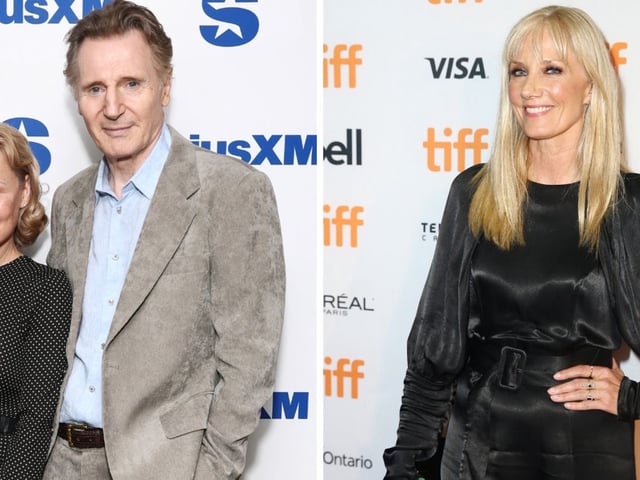 Liam Neeson, Pamela Anderson y Joely Richardson. Foto: AFP