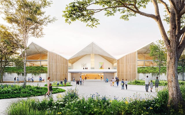 Rendering of the proposed museum. Courtesy of Herzog & de Meuron.