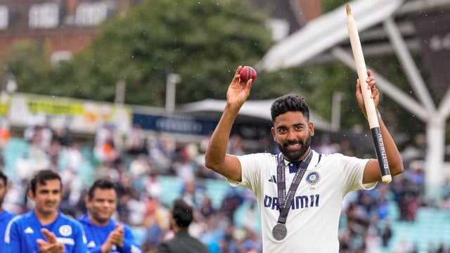 Mohammed Siraj was named Player of the Match at the Oval.