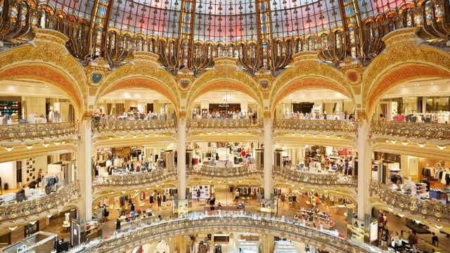 British shoppers are flocking to centres such as Galeries Lafayette in Paris where they can enjoy VAT-free purchases