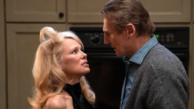 Pamela Anderson and Liam Neeson.