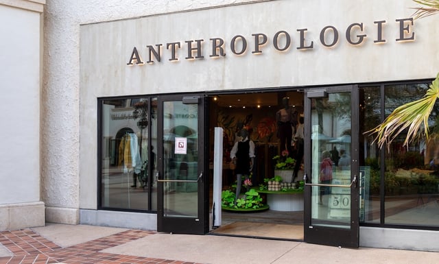 Orlando, Florida, USA - January 28, 2022: An Anthropologie store in Orlando, Florida, USA. Anthropologie is an American clothing retailer.