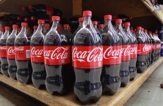 Bottles of Coca-Cola soda are offered for sale at a grocery store on April 17, 2012 in Chicago. (Scott Olson, Getty Images)