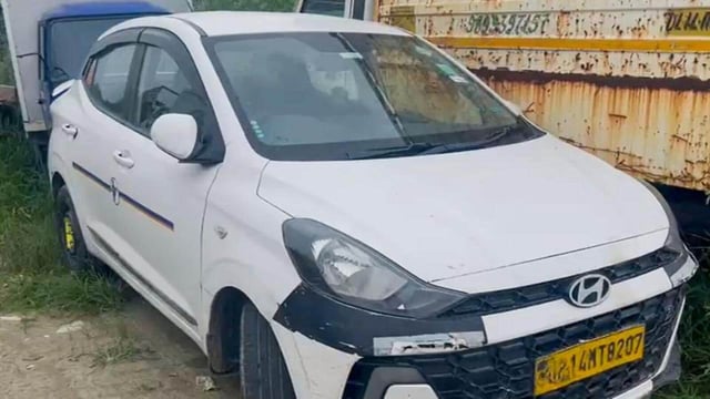 The car belonging to one of the victims in which both were found dead. (HT Photo)