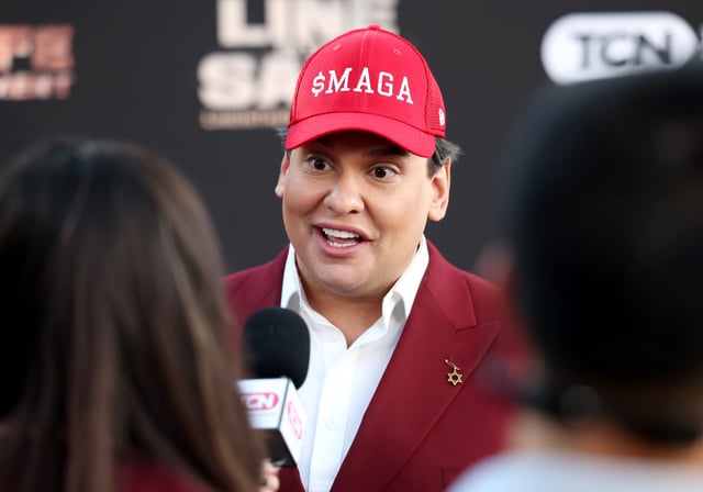 George Santos can be seen attending the world premiere of James O&#39;Keefe&#39;s debut film &#34;Line In The Sand&#34; at Regal Edwards Big Newport &amp; RPX on October 08, 2024, in Newport Beach, California. (Photo by Phillip Faraone/Getty Images)