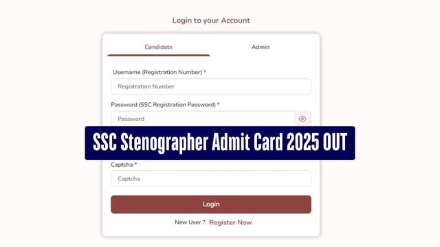 SSC Stenographer Admit Card 2025 for Grade C & D Exam Released at ssc.gov.in