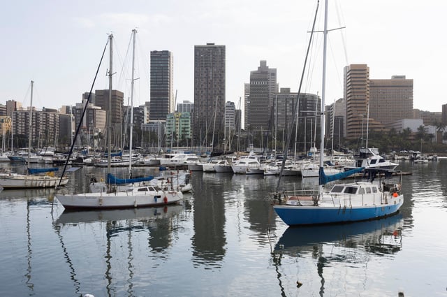 Yachts break the city skyline in Durban, South Africa, July 15, 2025. REUTERS/Rogan Ward/File Photo