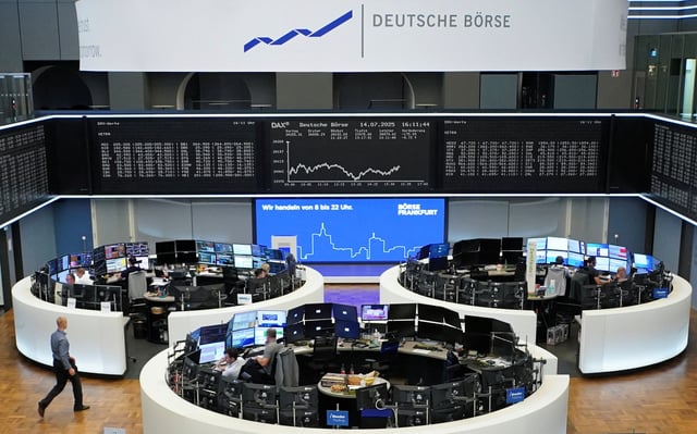 German share price index DAX graph is pictured at the stock exchange in Frankfurt, Germany, July 14, 2025. REUTERS/Wolfgang Rattay/File photo