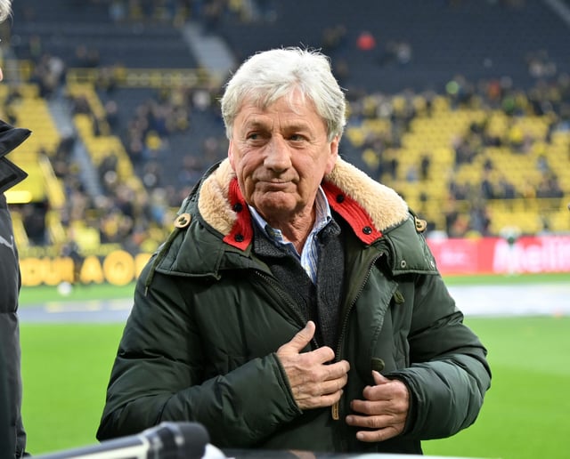Frank Mill 2023 in seinem geliebten BVB-Stadion