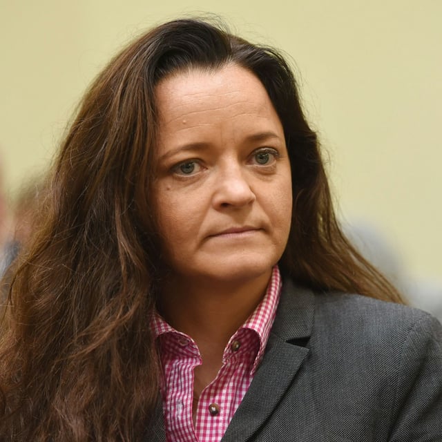 Beate Zschäpe im Gerichtssaal während ihres Prozesses.