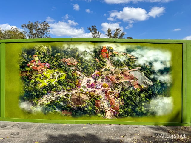 Concept art on the construction walls