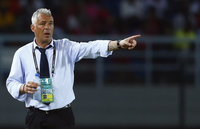Gabon's head coach Jorge Costa of Portugal reacts during a soccer match in Bata, Equatorial Guinea, January 21, 2015. REUTERS/Amr Abdallah Dalsh/File Photo