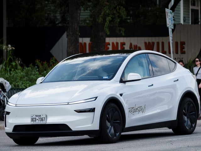A Tesla Robotaxi on the streets in Austin. The service launched in limited form on June 22, 2025.