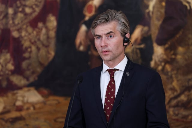 Lithuania's Foreign Minister Kestutis Budrys attends a press conference in Lublin, Poland, July 16, 2025. REUTERS/Kuba Stezycki/File Photo