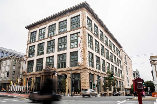The exterior of the movie theater at 1000 Van Ness Ave. in San Francisco in 2021. The cinema is now operated by Apple Cinemas. 