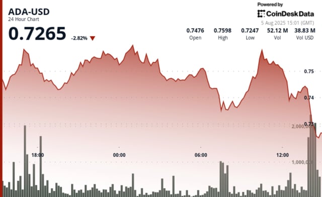 Cardano drops 3% as market sell off persists, midnight airdrop sparks volatility