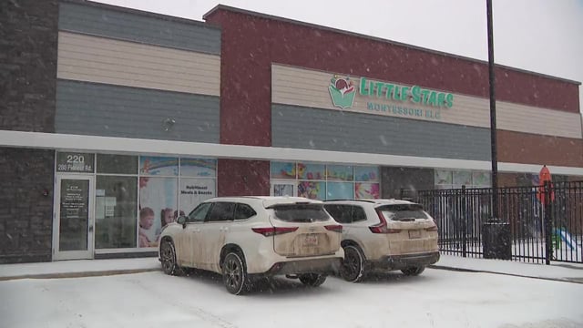 Little Stars Montessori Early Learning Center at 280 Pioneer Rd., in Spruce Grove, Alta., is pictured on March 13, 2025.